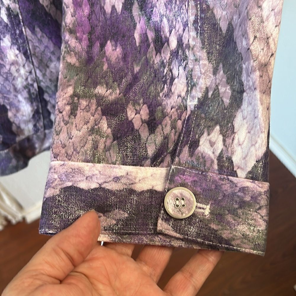 Chico's Women's Snakeskin Patterned Button Front … - image 5